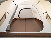 Carpa de camping familiar impermeable OEM personalizada, tipo túnel, grande para 3-4 personas, con vestíbulo, ventilación de malla y resistente al moho.