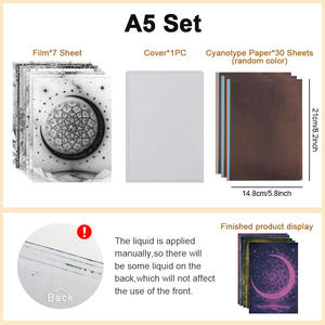 Ensemble de papier d'impression A5 thème étoiles et lune bleu, papier à motifs soleil, papier coloré à thème étoiles et lune, matériel de loisirs créatifs - Product Image 6