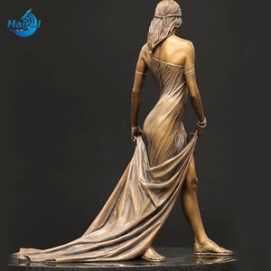 Escultura de Mujer Rubia de Bronce de Tamaño Real, Artesanía Metálica Personalizada para Decoración de Exteriores del Hogar, Estatua Femenina Desnuda Sentada - Product Image 4