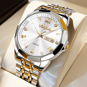 Trendy quartz <b>watch</b> for men with skeletonized case back business-style waterproof luminous and fashionable. - Product Image 3