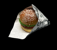 Emballage de chocolat personnalisé et emballage de bonbons papier d'étain imprimé Burger Sandwich Wrap stratifié argent papier de feuille d'aluminium