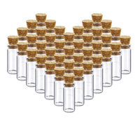 Mini flacons en verre transparent avec vis à œil et bouteille en liège faveurs de fête décoratives pour les arts et l'artisanat emballés dans un carton