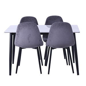 Ensemble <span class=keywords><strong>de</strong></span> tables à <span class=keywords><strong>manger</strong></span> et <span class=keywords><strong>4</strong></span> chaises <span class=keywords><strong>de</strong></span> style moderne et luxueux pour la maison et les restaurants, plateau en pierre frittée - Product Image 2