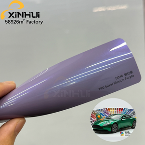 <span class=keywords><strong>Film</strong></span> de protection de carrosserie de véhicule TPU Silver Illusion Purple 1,52x15M auto-réparant anti-rayures à effet de changement de couleur OEM - Product Image 2