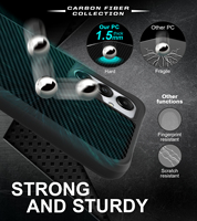 Pour Samsung Galaxy A05S 4G A15 A25 A72 S24 S23 Noir Fibre de Carbone Antichoc Mince Antidérapant Corps Complet De Protection Téléphone Portable Cas