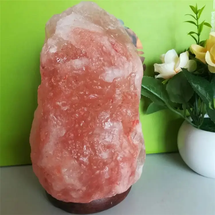 Lâmpada de sal rosa de cristal natural do paquistão, purificador de ar, 1-2kg, para férias do dia dos namorados