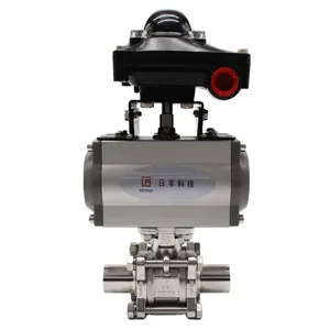 Tri Clamp 3pc Casting Sanitary Full Package Encpsulated Full Bore Ball Valve Motorized