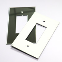 Réfléchissant argent miroir acrylique plaque murale sortie interrupteur plaque couvre pour cuisine salle de bain
