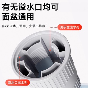 Sifón para lavabo con tubo de drenaje horizontal a prueba de fugas y antiolores para lavabo de baño, diseño minimalista - Product Image 4