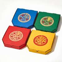 Boîtes à pizza rouges et blanches personnalisées en gros, laminées mat, gaufrées, portables, résistantes à l'huile, empilables et écologiques