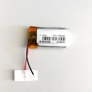 3.7v polymer pil 160mAh 170mAh 551230 551525 581225 taşınabilir cihazlar için 521129 lipo pil giyilebilir cihazlar pil