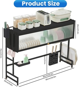 XDRD Non Folding Standing <strong>Dish</strong> Drying <strong>Rack</strong> 33.5 Inch for Small Kitchen Space Saving <strong>Dish</strong> and Bowl Storage Organizer Black - Product Image 3