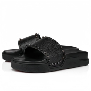 Vente en gros de nouvelles tongs pour hommes en cuir véritable, imperméables, respirantes, pour l'extérieur, sandales de plage, tongs à semelle rouge - Product Image 6
