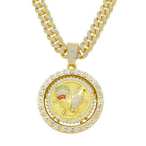 Punk Hiphop Style Multiple Models Circular Pendant Necklace Gold <b>Silver</b> Plated <b>Cuban</b> <b>Link</b> <b>Chain</b> Men's Necklaces Fashion Jewelry - Product Image 6