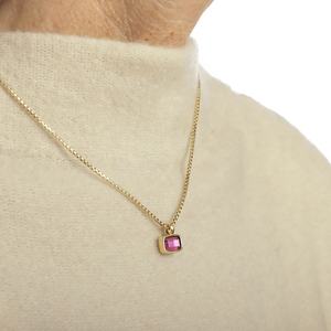 Collana <span class=keywords><strong>con</strong></span> ciondolo <span class=keywords><strong>solitario</strong></span> JCA rettangolo Birthstone <span class=keywords><strong>con</strong></span> catena a scatola - Product Image 3