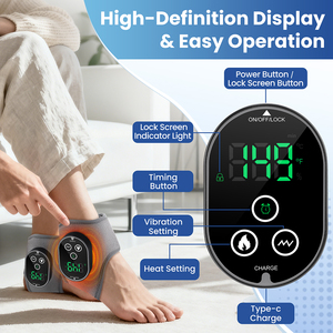 Cinturón de Masaje de Tobillo Eléctrico con Calor y Vibración, Marca Personalizada, Inalámbrico, Compresa Caliente para Alivio del Dolor - Product Image 6