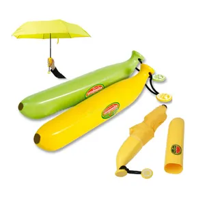 Модный дизайн 6k фрукты форма Подарочная бутылка банан со складным зонтом