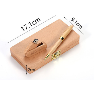 <strong>Wooden</strong> Stationery Decor USB Pen Kit Custom Teachers Doctor Keychain Pen and Flash Drives Set Corporate Gift for Office <strong>Desk</strong> - Product Image 5