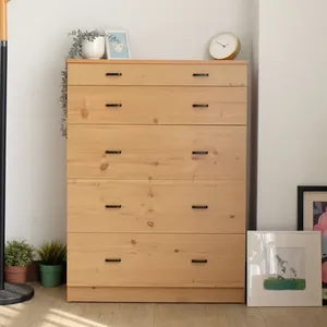 Espacioso espacio de almacenamiento Color nogal Unidad organizadora de cofre de 5 cajones para muebles de dormitorio-Fabricante al por mayor - Product Image 6