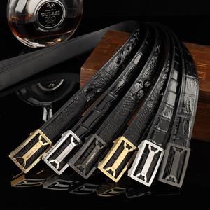 Cinturón Formal de Lujo para Hombre, de Piel de Cocodrilo, con Hebilla de Acero de Cierre Automático, Duradero, Múltiples Opciones de Hebilla - Product Image 2