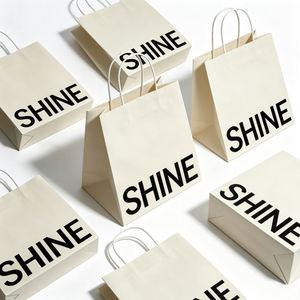Biodegradable <b>White</b> Paper Shopping <b>Bags</b> With Custom Logo for Clothing Boutique Retail - Product Image 3