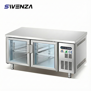 Réfrigérateur <span class=keywords><strong>de</strong></span> comptoir <span class=keywords><strong>de</strong></span> <span class=keywords><strong>cuisine</strong></span> commerciale en acier inoxydable à 2 portes, réfrigérateur <span class=keywords><strong>sous</strong></span>-comptoir pour hôtel et café - Product Image 1