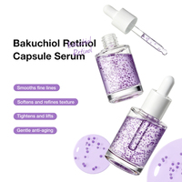 Sérum Visage Anti-Âge au Bakuchiol et Rétinol en Capsules, Peptides, Lisse les Rides et Ridules, Doux pour Peaux Sensibles, Marque Blanche