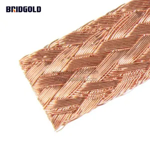 Factory Direct 0.2mm To 120mm Choose BRIDGOLD Flat Copper Braided Ground Strap Wire