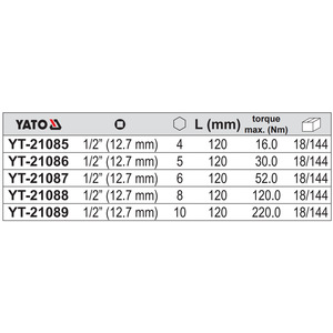 ประแจกระบอกยาโต 1/2 นิ้ว หัวหกเหลี่ยม เกรดอุตสาหกรรม YT-21088 - Product Image 2