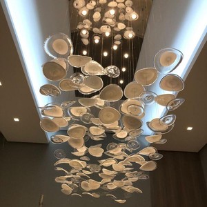 ANNO Modern Glass Lotus <strong>Leaf</strong> Pendant Lamp Custom Chandelier <strong>Light</strong> for Villa Decor - Product Image 1