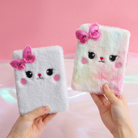 2025 enfants fille cadeau Kawaii Mini mignon 14.5*11cm carnet de notes dessin animé Animal doux moelleux en peluche journal intime cahier