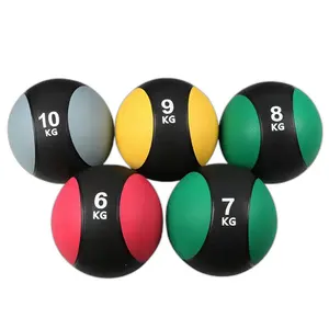 Logotipo personalizado de alta calidad 1-12 KG / 2-22 LB Bolas medicinales de goma sólida suave y duradera para entrenamiento con pesas