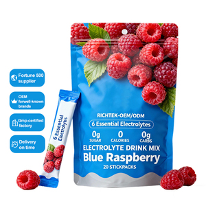 Заводская цена, бренд Richtek, частная торговая марка, Электролитный порошок, смесь для напитков с голубым малиновым вкусом, веганская смесь без сахара - Product Image 1