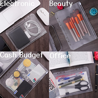 Pochettes transparentes en PVC imperméable à fermeture éclair pour classeur A5 à 6 trous, idéales comme enveloppes de budget pour classeur de planification budgétaire A5