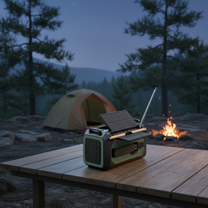 วิทยุฉุกเฉินพลังงานแสงอาทิตย์แบบมือหมุน H17 12000mAh AM/FM มัลติแบนด์ พร้อมไฟฉายและพาวเวอร์แบงค์ สำหรับกรณีไฟดับ - Product Image 5