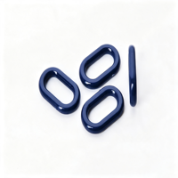 Attache de sangle ovale en plastique bleu foncé brillant pour sac à dos, bagages et accessoires de fixation de sangle