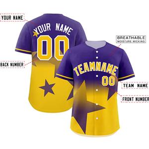 Gradiente personalizzato Baseball Softball Jersey traspirante morbido sublimazione Sport uniforme stampato Logo giovani adulti taglie semplice - Product Image 4