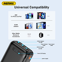 REMAX FP-22 20W+22.5W PD+QC Powerbank 30000 mAh, batterie externe portable intelligente multi-compatible à charge rapide 30000 mAh