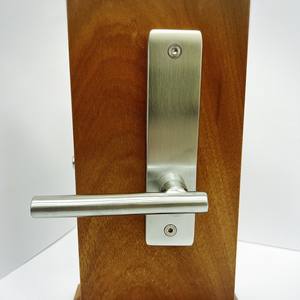 Manija Larga Moderna de Cromo Satinado para Puerta de Seguridad de Apartamento, Cerradura de Embutir Antirrobo - Product Image 1