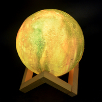 Lampe Lune LED 3D de Haute Qualité à Prix Abordable, 15 cm, 16 Couleurs, Rechargeable, Contrôle Télécommande/Tactile