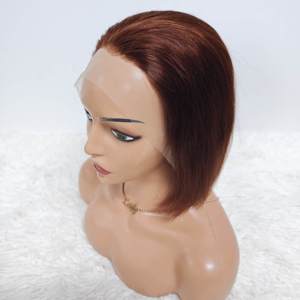 Promoción Letsfly: Pelucas de Cabello Humano 100% Coloridas, Lisas, de 10 Pulgadas, con Frente de Encaje 13x4, Estilo Bob, 200g, Alta Densidad, Venta al Por Mayor, 35$ - Product Image 1