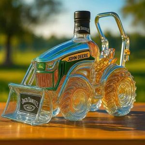 Botella <span class=keywords><strong>de</strong></span> Vino <span class=keywords><strong>de</strong></span> Vidrio Soplado a Mano con Diseño Moderno <span class=keywords><strong>de</strong></span> Tractor John Deere, Transparente, para Fiestas, 401-500 ml - Product Image 6