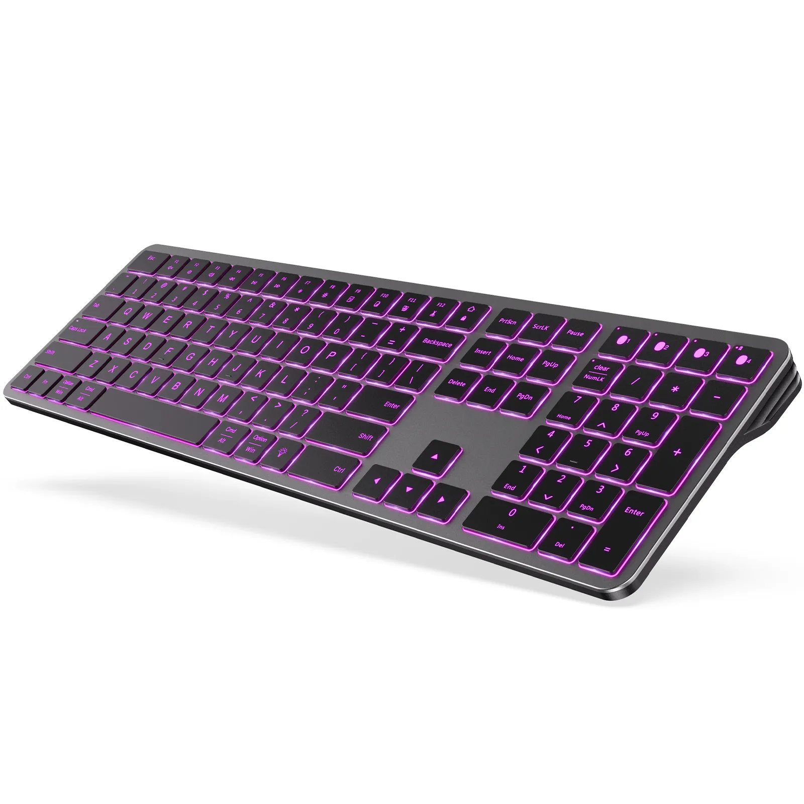 Seenda RGB Backlit Keyboards Multi-Device Rechargeable Wireless BT Keyboard for Windows Mac OS iOS Android