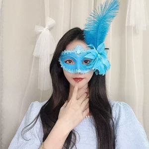 Máscara Veneciana de Plástico con Plumas, Ecológica y Moderna, para <span class=keywords><strong>Mujer</strong></span>, Ideal para Mardi Gras, Halloween, Fiestas de <span class=keywords><strong>Disfraces</strong></span> y Cosplay - Product Image 3