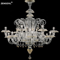 En verre soufflé à la main lustre murano pendentif lampe