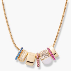 Collar de Moda Personalizado con Piedra de Nacimiento, Cuentas de Esmalte Blanco y Cristal, Chapado en Oro de 18k, Resistente al Agua y al Deslustre - Product Image 5
