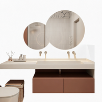 Miroir intelligent de salle de bain Hexad Modern Hotel avec cadre en alliage d'aluminium, capteur tactile, LED anti-buée, éclairage mural, alimentation par prise électrique