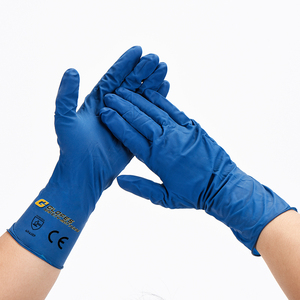 Guantes Médicos Desechables <span class=keywords><strong>de</strong></span> Látex Grueso, Sin Polvo, Color Azul, <span class=keywords><strong>Precio</strong></span> <span class=keywords><strong>de</strong></span> Fábrica, Texturizados, Anti-Corte, Anti-Estáticos, <span class=keywords><strong>de</strong></span> Seguridad - Product Image 1