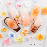 30PCS/kit Kawaii Handmade Nail Art Resin Charms 3D Design Nail Acrylic Flowers Acrylic flower