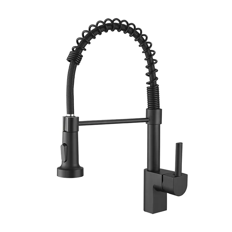 pull down spring kitchen faucet modern for house kitchen sinks cabinets black water tap 2 mode stainless steel ss304